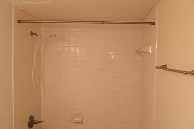 interior details with tiled shower