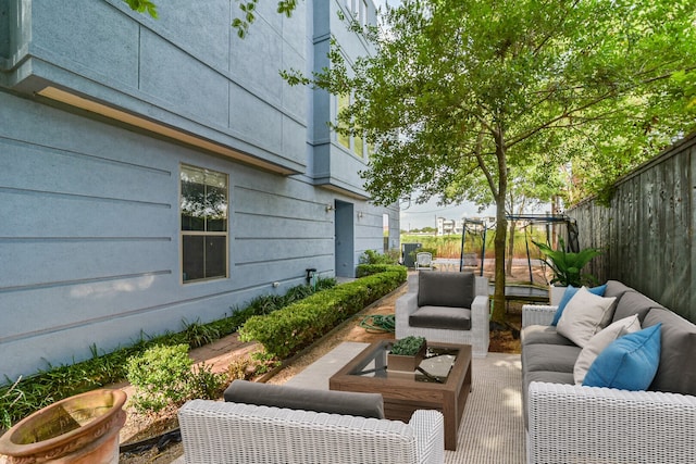 view of patio with an outdoor hangout area