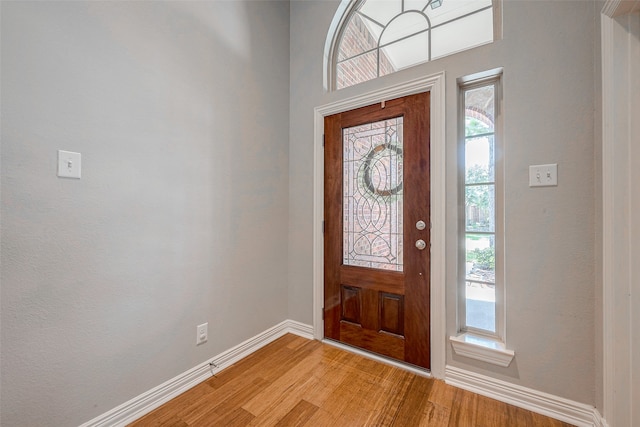 foyer featuring light wood-type flooring