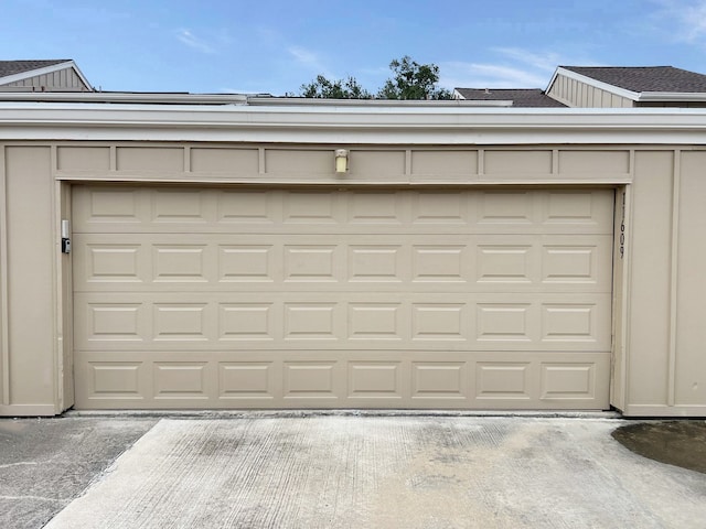 view of garage