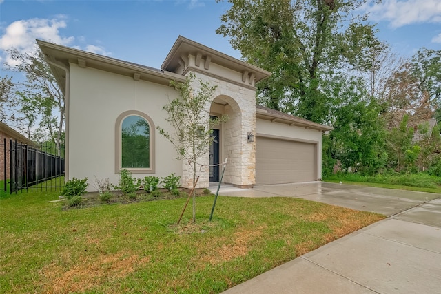 mediterranean / spanish house with a front lawn