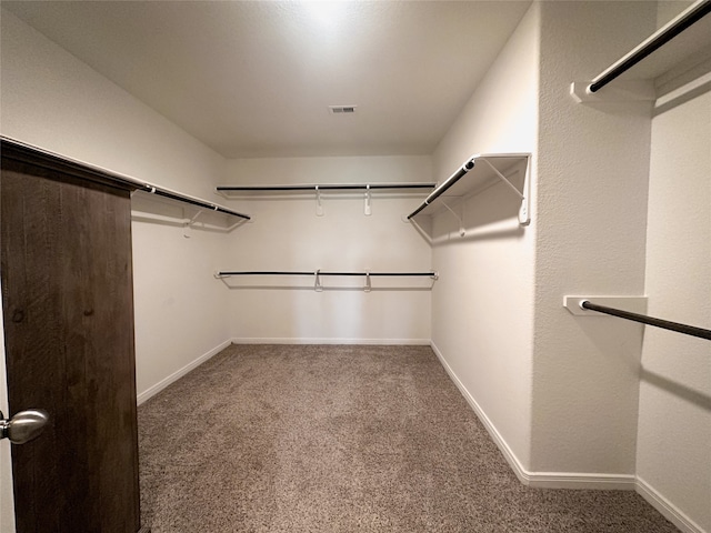 spacious closet with carpet floors