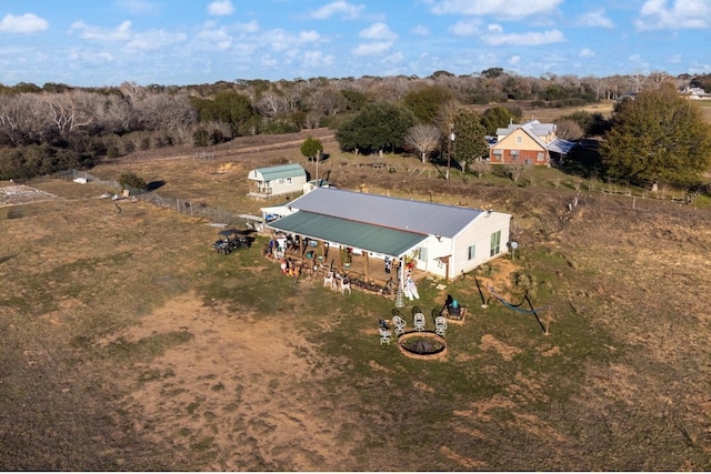 aerial view featuring a rural view