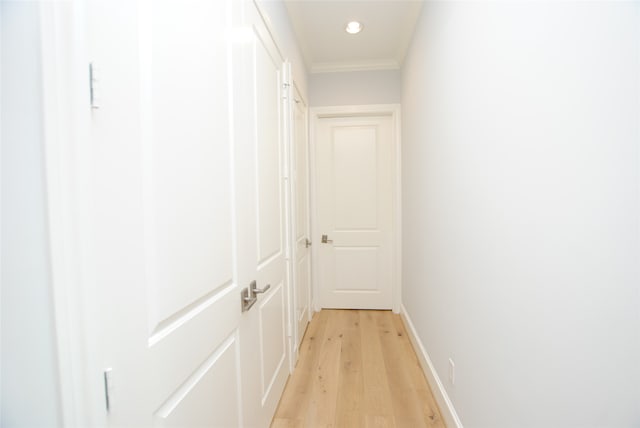 hall with light hardwood / wood-style flooring