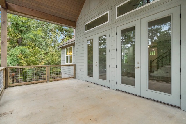 view of patio with french doors