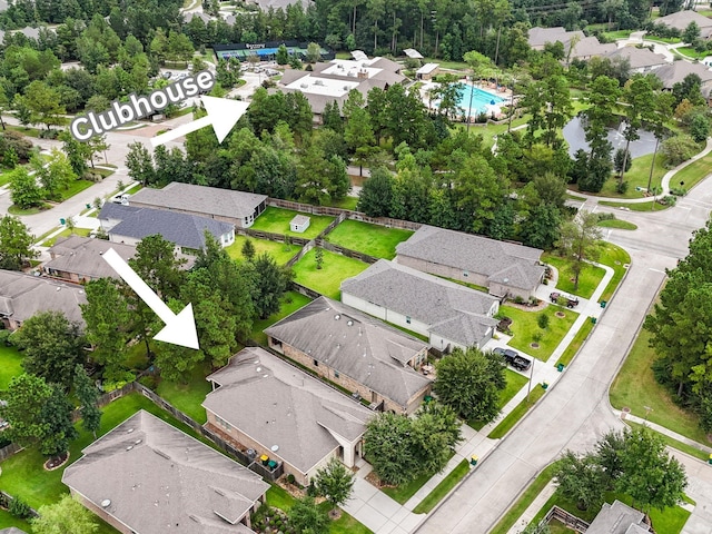 birds eye view of property featuring a residential view