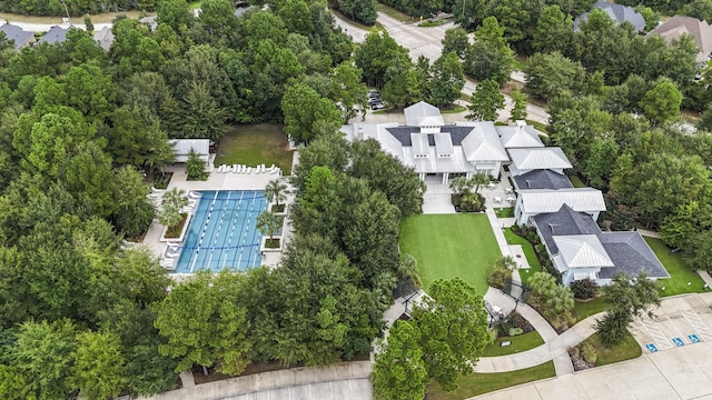 drone / aerial view with a residential view