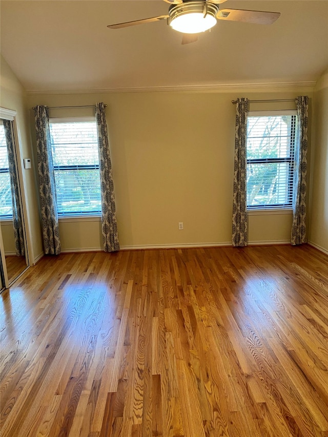 unfurnished room with a wealth of natural light and light wood-type flooring