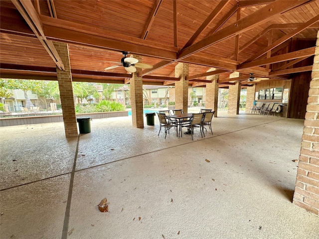 view of patio / terrace with ceiling fan