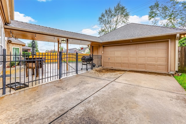 view of garage