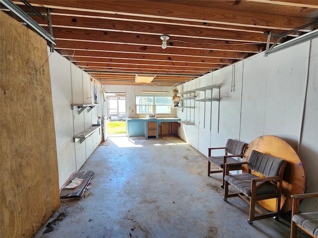 basement featuring a garage