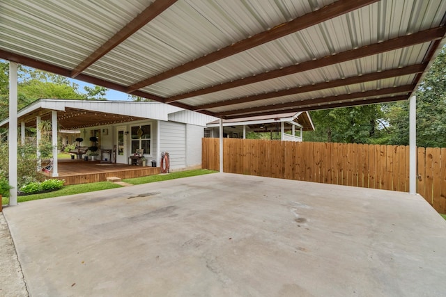 view of patio with a carport