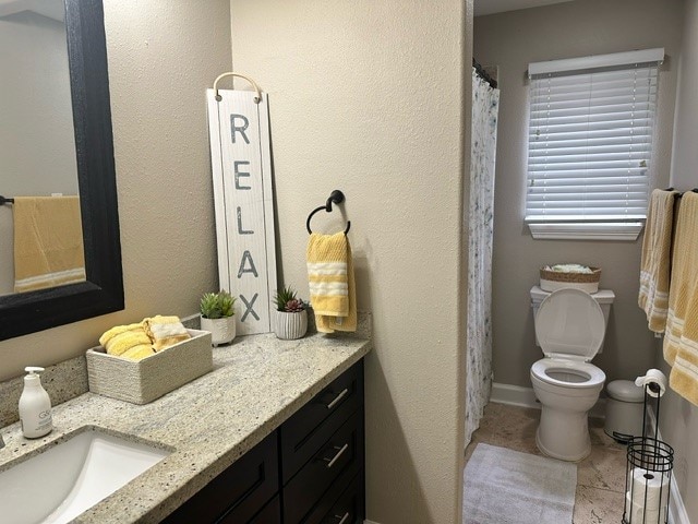 bathroom with vanity and toilet