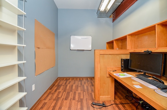 office area featuring wood-type flooring