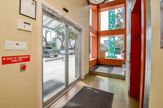 doorway featuring hardwood / wood-style floors