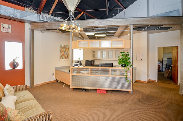 interior space with an inviting chandelier