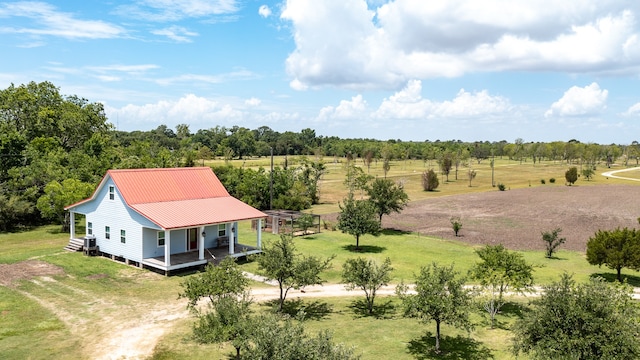 aerial view with a rural view