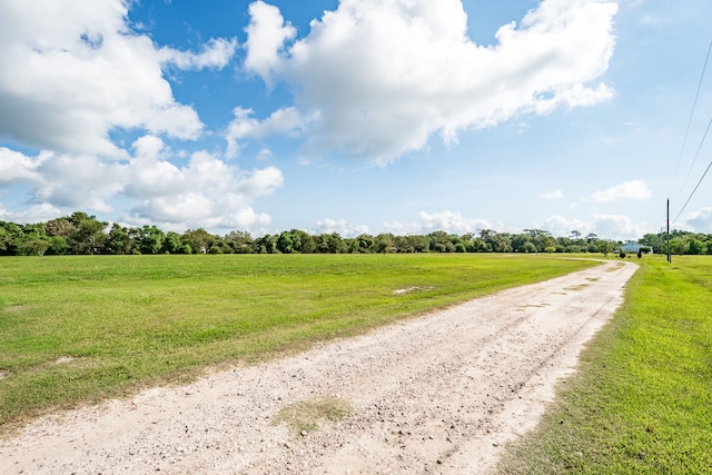 view of road featuring a rural view