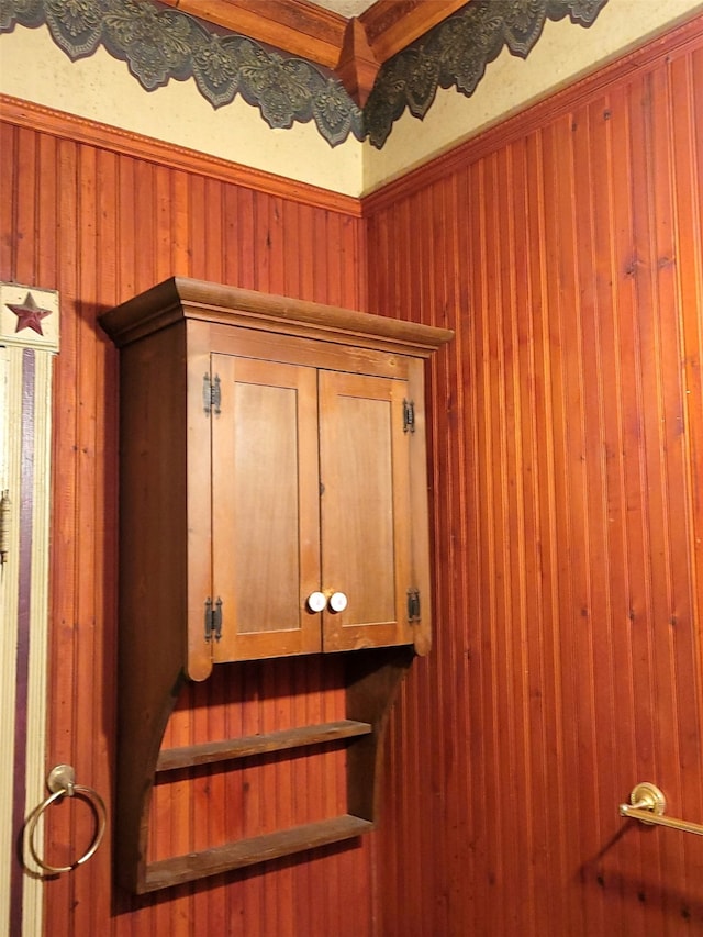 details with wood walls