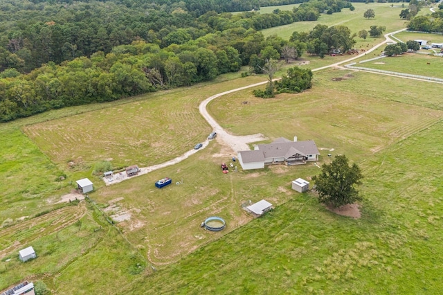 aerial view featuring a rural view