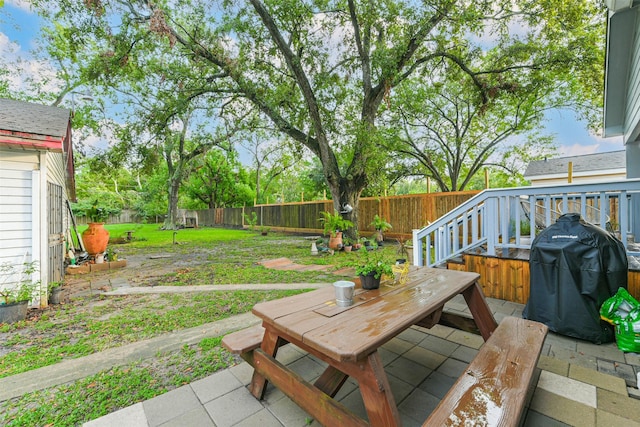 view of patio featuring area for grilling