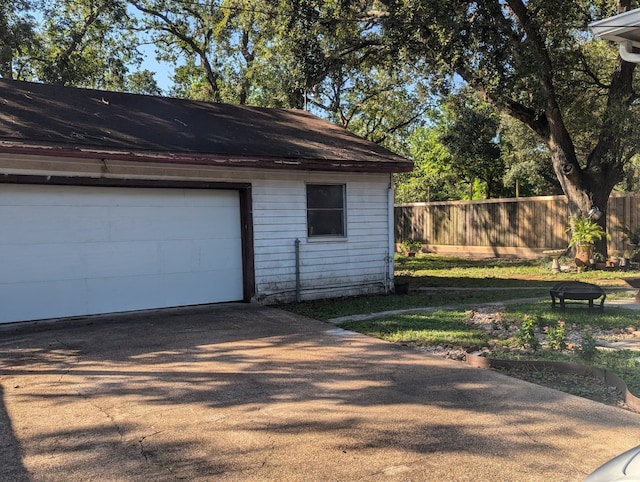 view of garage