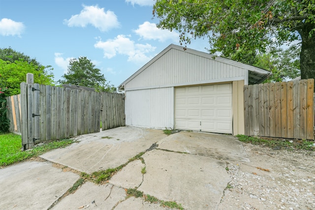 view of garage