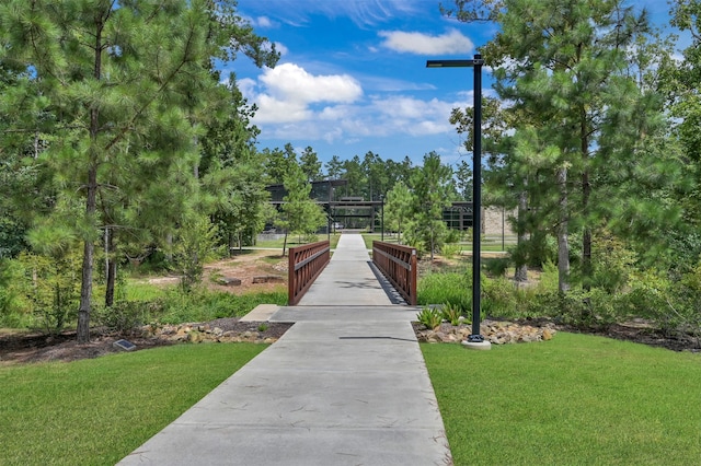 view of home's community featuring a lawn