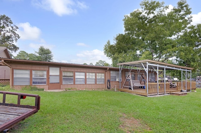 exterior space featuring a wooden deck