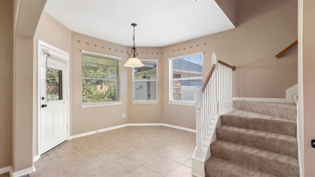 view of tiled entrance foyer