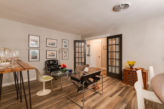 interior space with hardwood / wood-style flooring