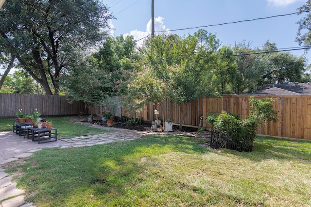 view of yard with a patio area