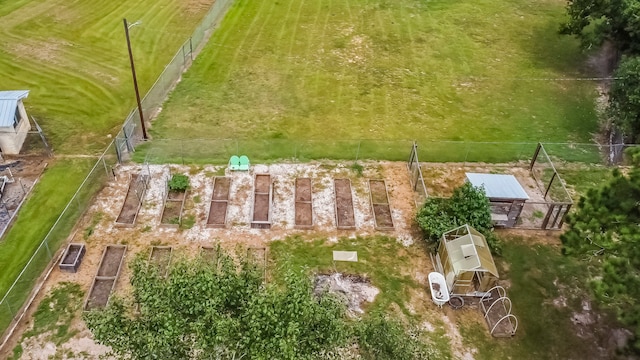 aerial view with a rural view