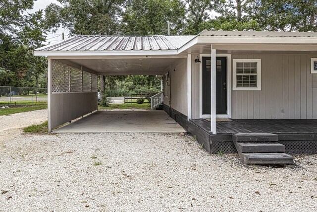 view of parking featuring a carport