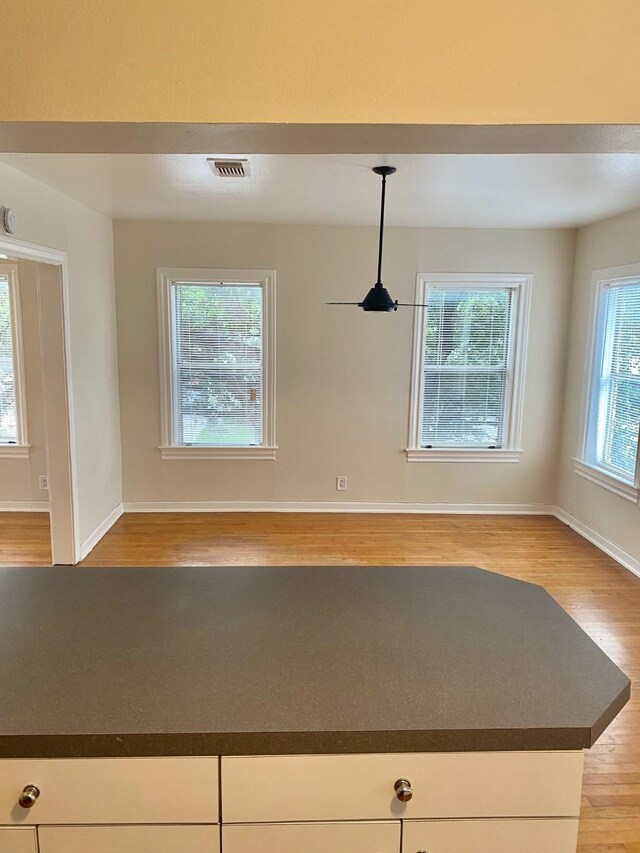 interior space with light hardwood / wood-style flooring