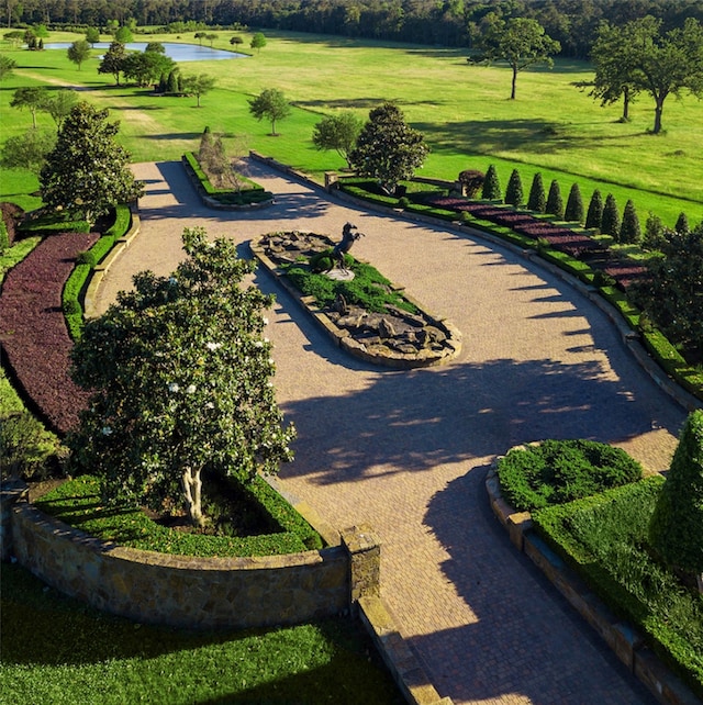 view of community with a lawn