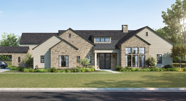 view of front facade featuring a front lawn