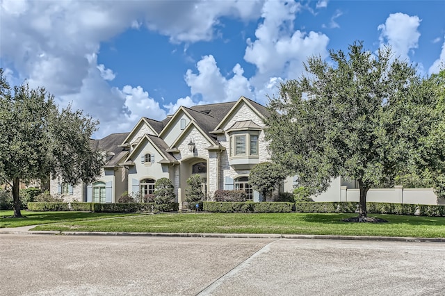 view of front facade with a front yard