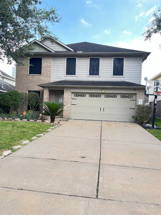 view of front of house with a garage