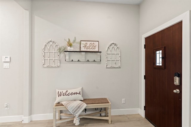 foyer featuring light wood-type flooring