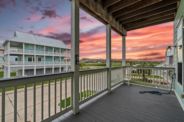 view of deck at dusk