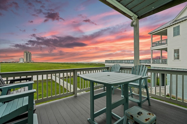 view of deck at dusk