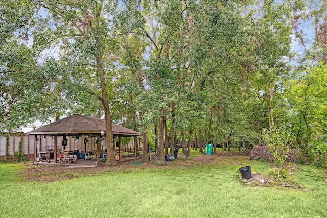 view of yard featuring a gazebo