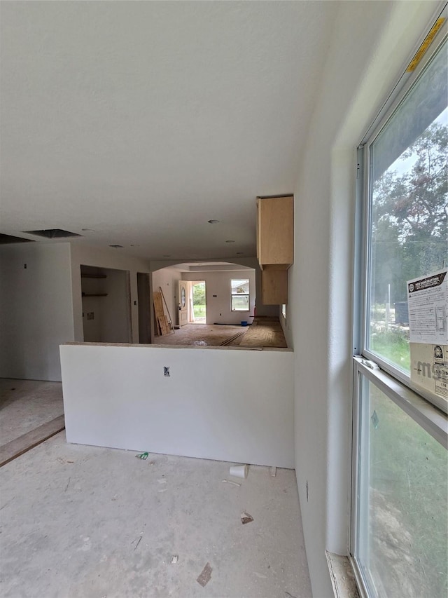 kitchen with concrete flooring