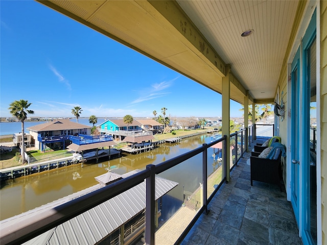 balcony with a water view