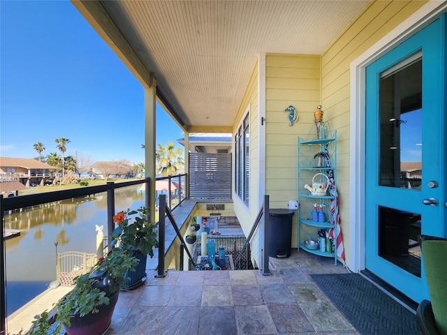 balcony with a water view