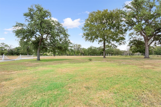 view of yard with a rural view