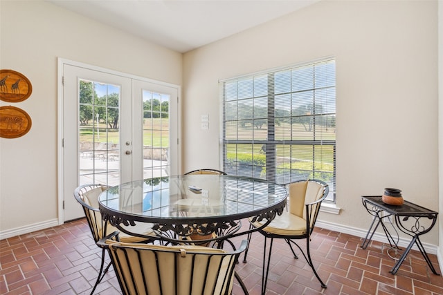 dining area featuring french doors