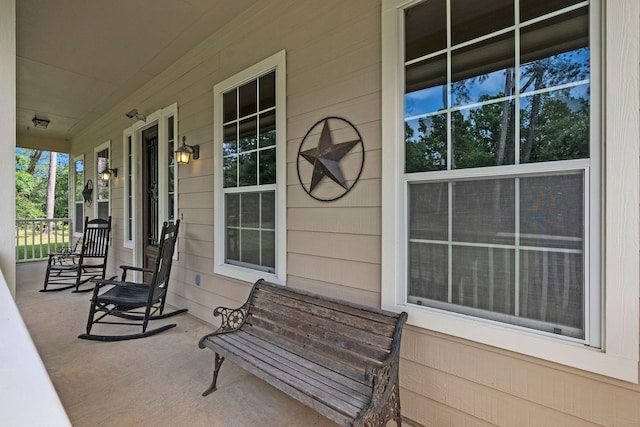 view of patio with a porch