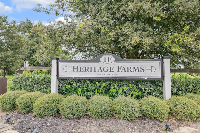 view of community sign